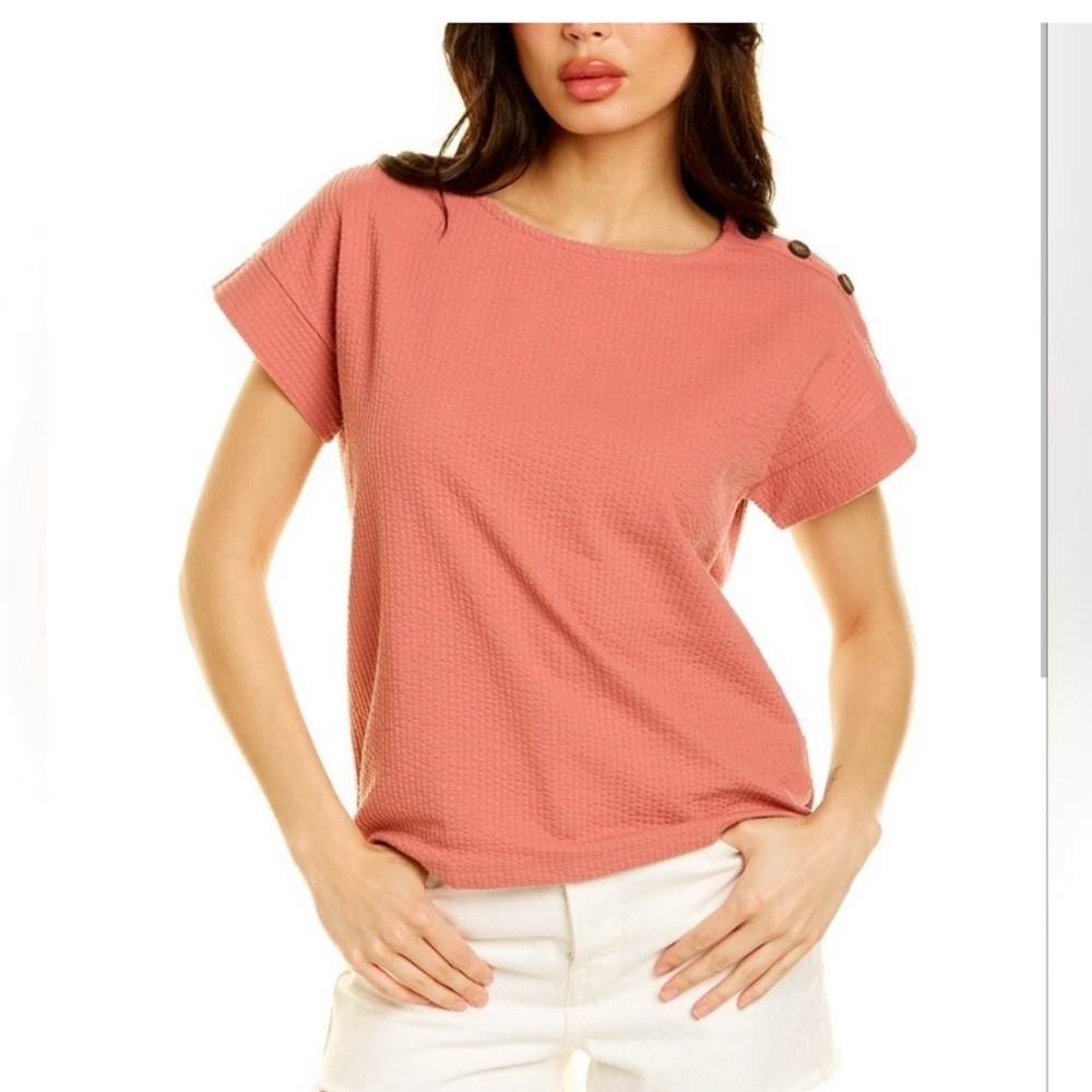 Madewell Seersucker Button Shoulder Top